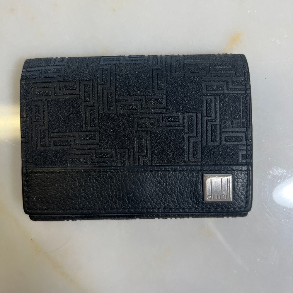 Alfred Dunhill Black Leather Card & Coin Wallet